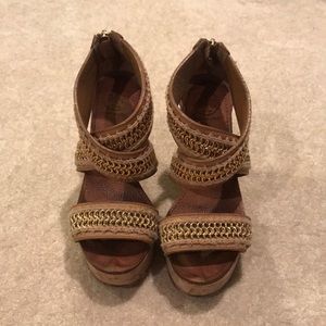 Tory Burch Leather Wedges